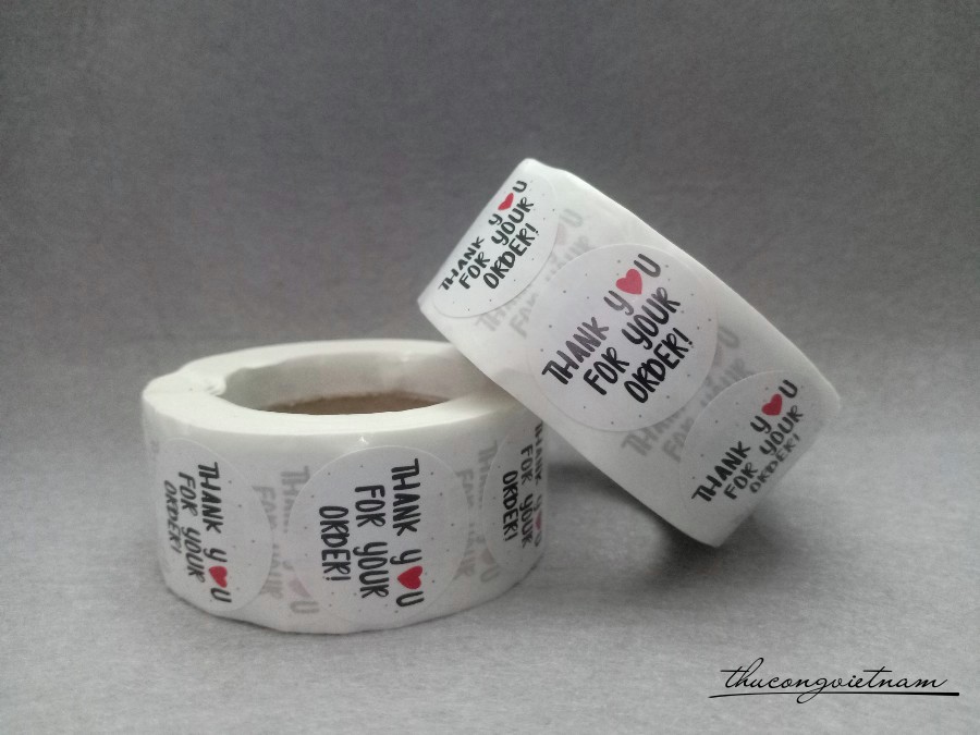 Sticker tròn dạng cuộn - Thank you for your order